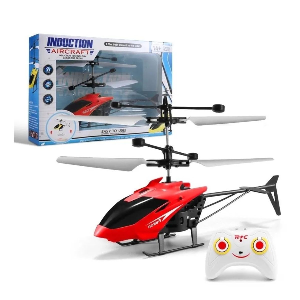 KINDA NICE - Mini Helicóptero Drone Con Sensor Juguete Volador Para Niños Rojo