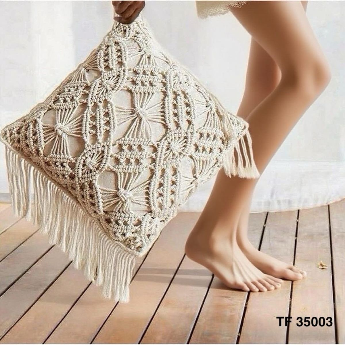 GENERICO - Un Cojín con Funda Bordada a mano estilo Búho Chic