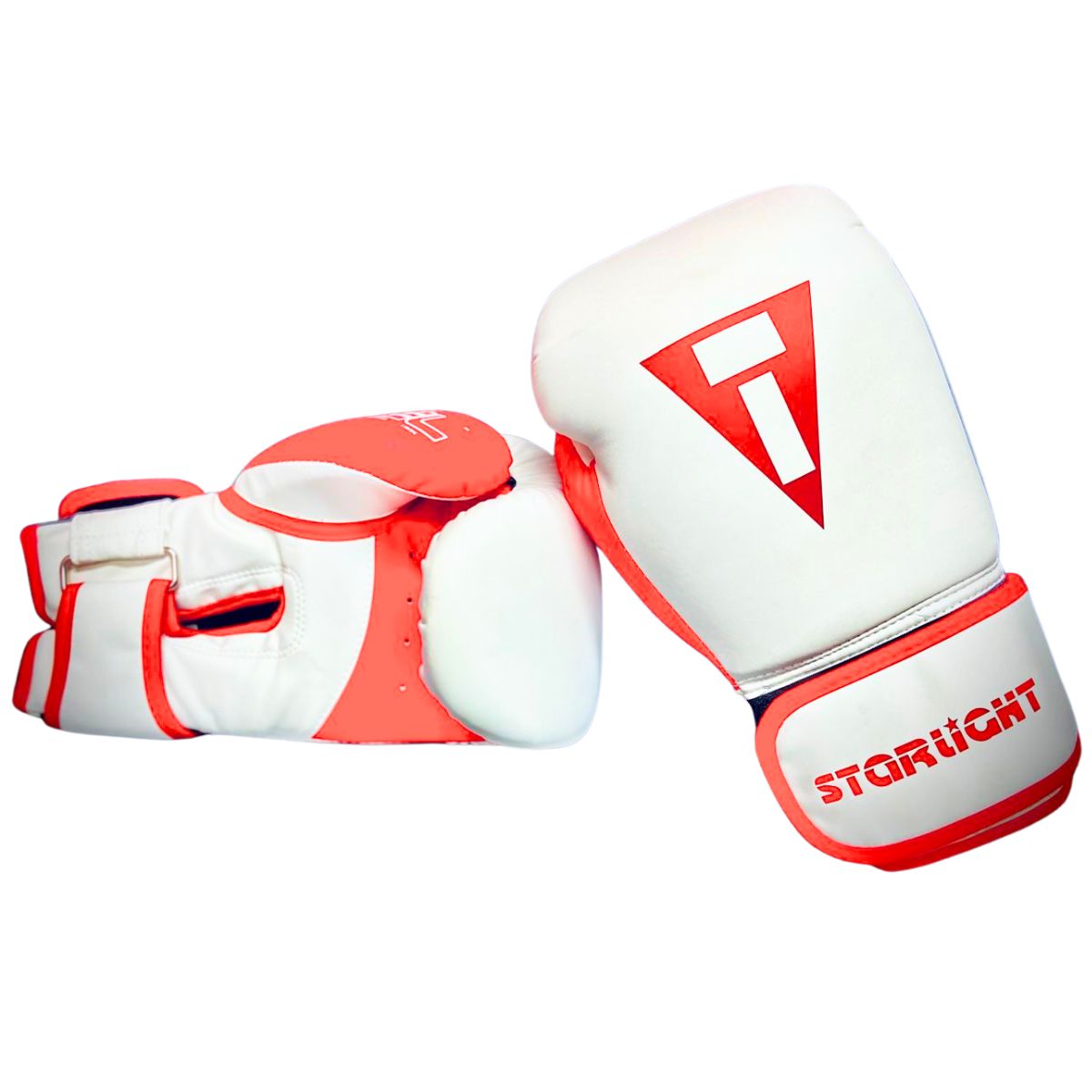 GENERICO - Guantes de Boxeo ProfesionaL STARLIGHT 16 OZ BLANCO ROJO