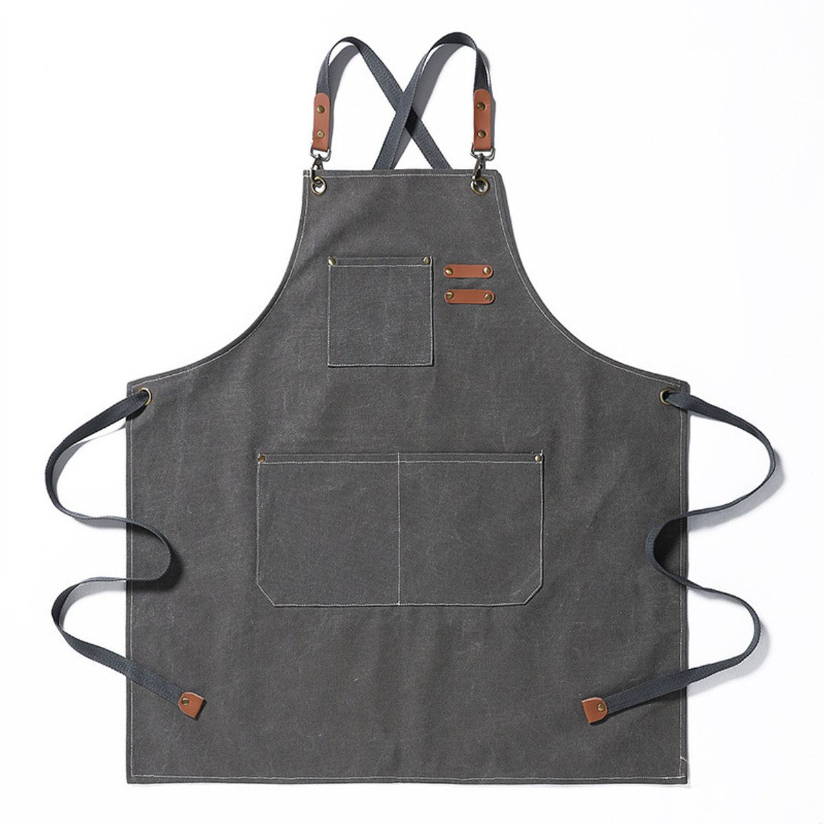 GENERICO - Mandil Delantal Cocina Cafeteria Multiusos color gris