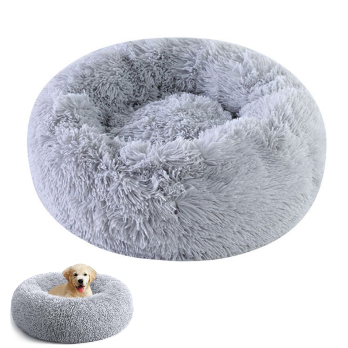 KINDA NICE - Cama De Felpa Para Mascotas De 70 Cm De Diámetro