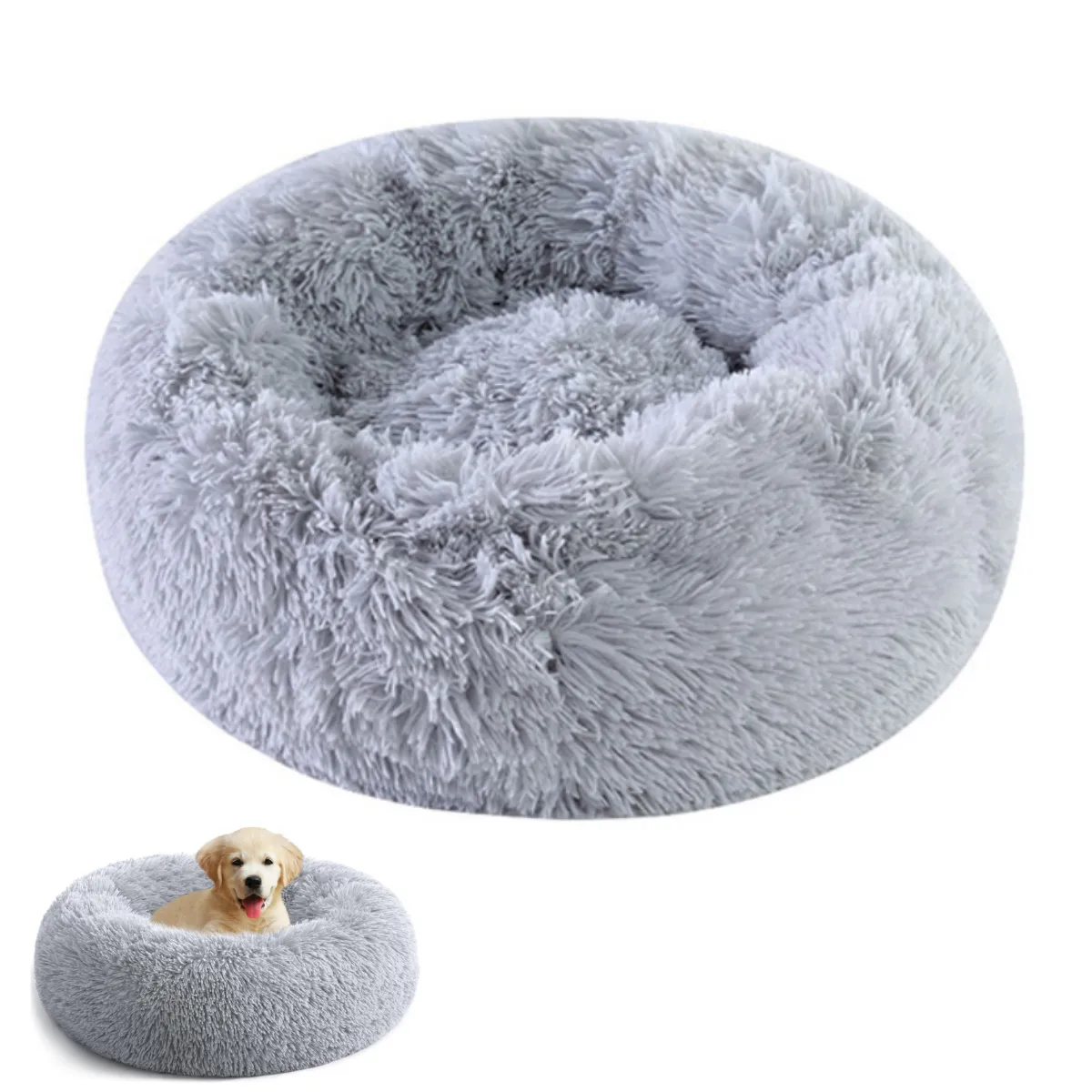 KINDA NICE - Cama De Felpa Para Mascotas De 70 Cm De Diámetro