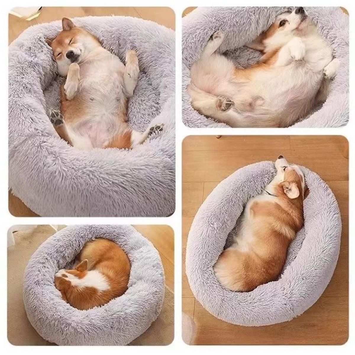 KINDA NICE - Cama De Felpa Para Mascotas De 70 Cm De Diámetro