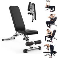 Banco Multifuncional Ajustable Soporta Hasta 250Kg Para PrensaEntrenamiento Cuerpo Completo