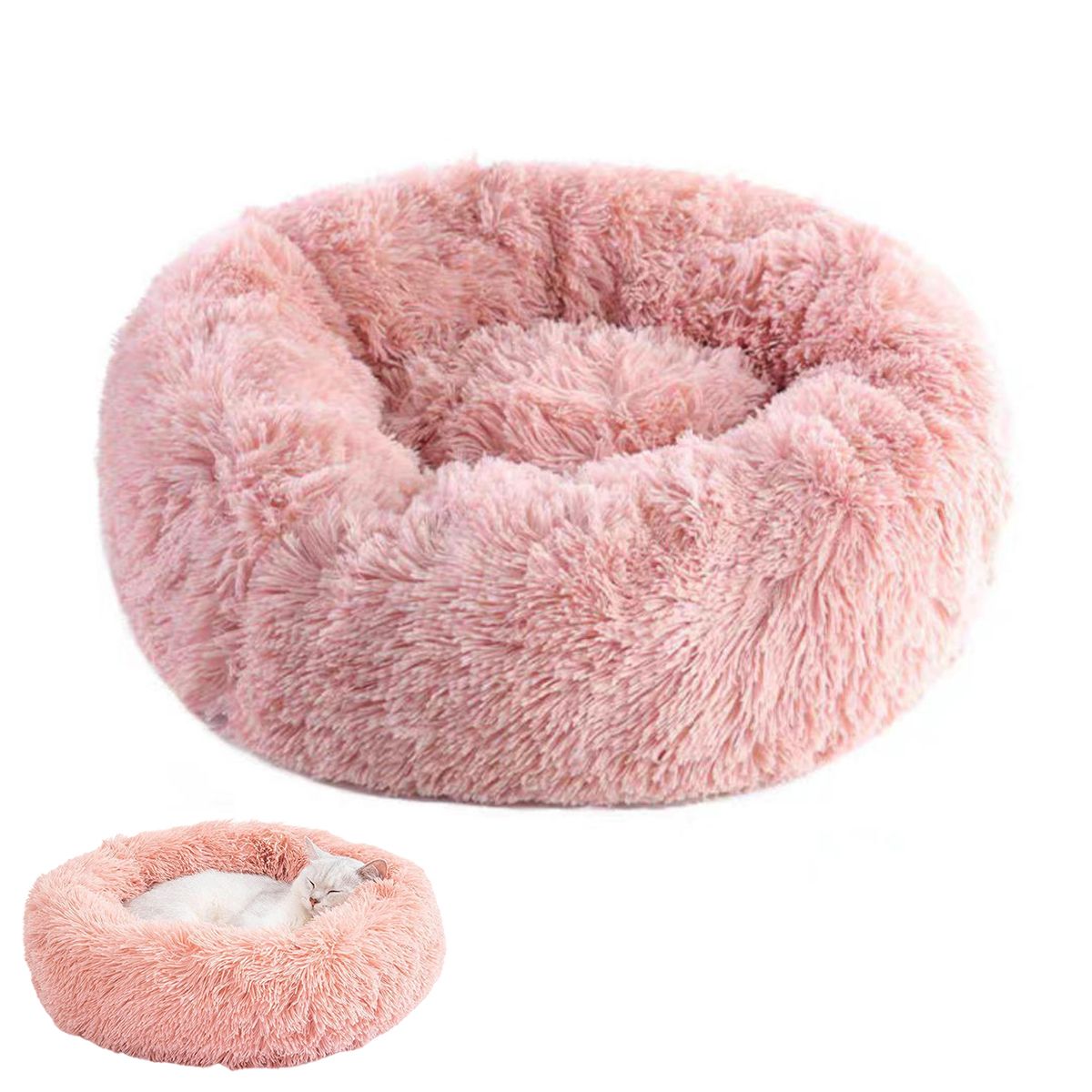 KINDA NICE - Cama De Felpa Para Mascotas De 70 Cm De Diámetro