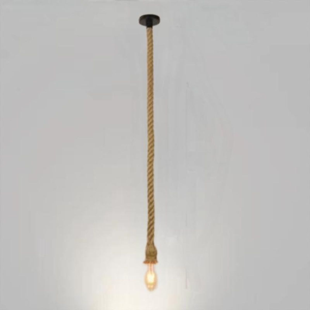 TATEE - Lámpara de araña de cuerda de cáñamo Cabezal único 2 metros