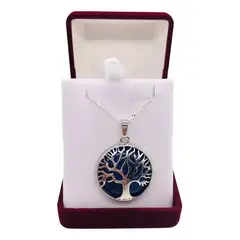 COZYNOOK - Collar Lapislázuli Arbol De La Vida Raices Cadena Plata 925