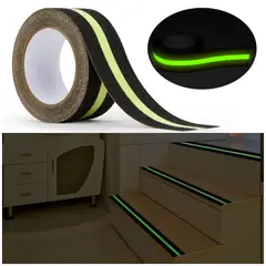 KUANGYE - Cinta Impermeable Antideslizante De seguridad Para Escaleras Con Advertencia Luminosa 5 Cm X 15m