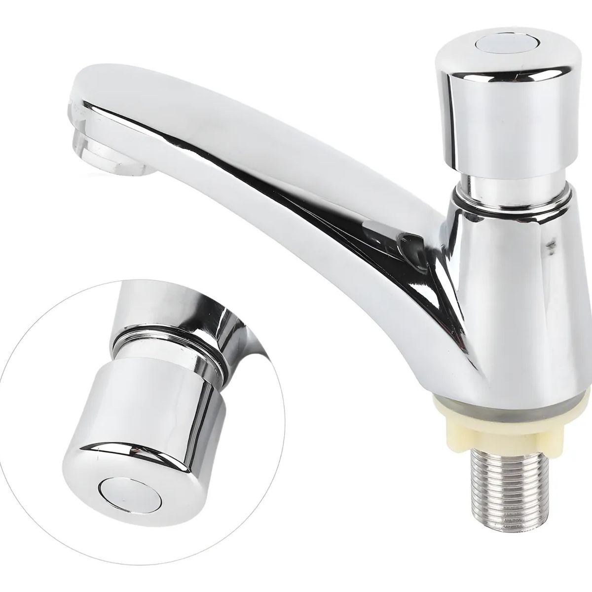 KUANGYE - Llave Temporizada Lavamanos Lavatorio Cromada Inoxidable