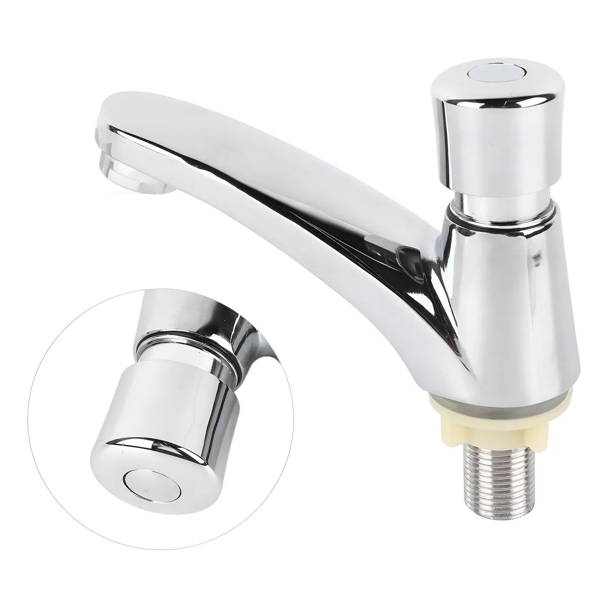 KUANGYE - Llave Temporizada Lavamanos Lavatorio Cromada Inoxidable