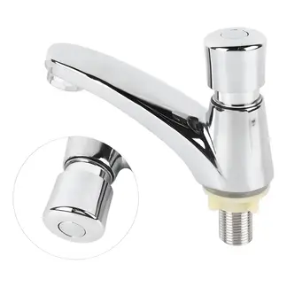 KUANGYE - Llave Temporizada Lavamanos Lavatorio Cromada Inoxidable