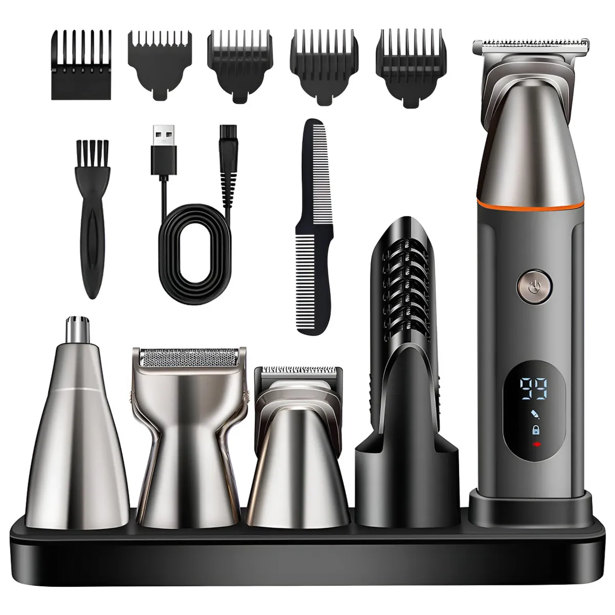 SUPERCENTER - Afeitadora Eléctrica Barber, 5 En 1 Recortadora Eléctrica Negro
