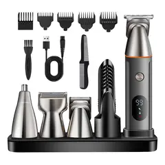 SUPERCENTER - Afeitadora Eléctrica Barber, 5 En 1 Recortadora Eléctrica Negro