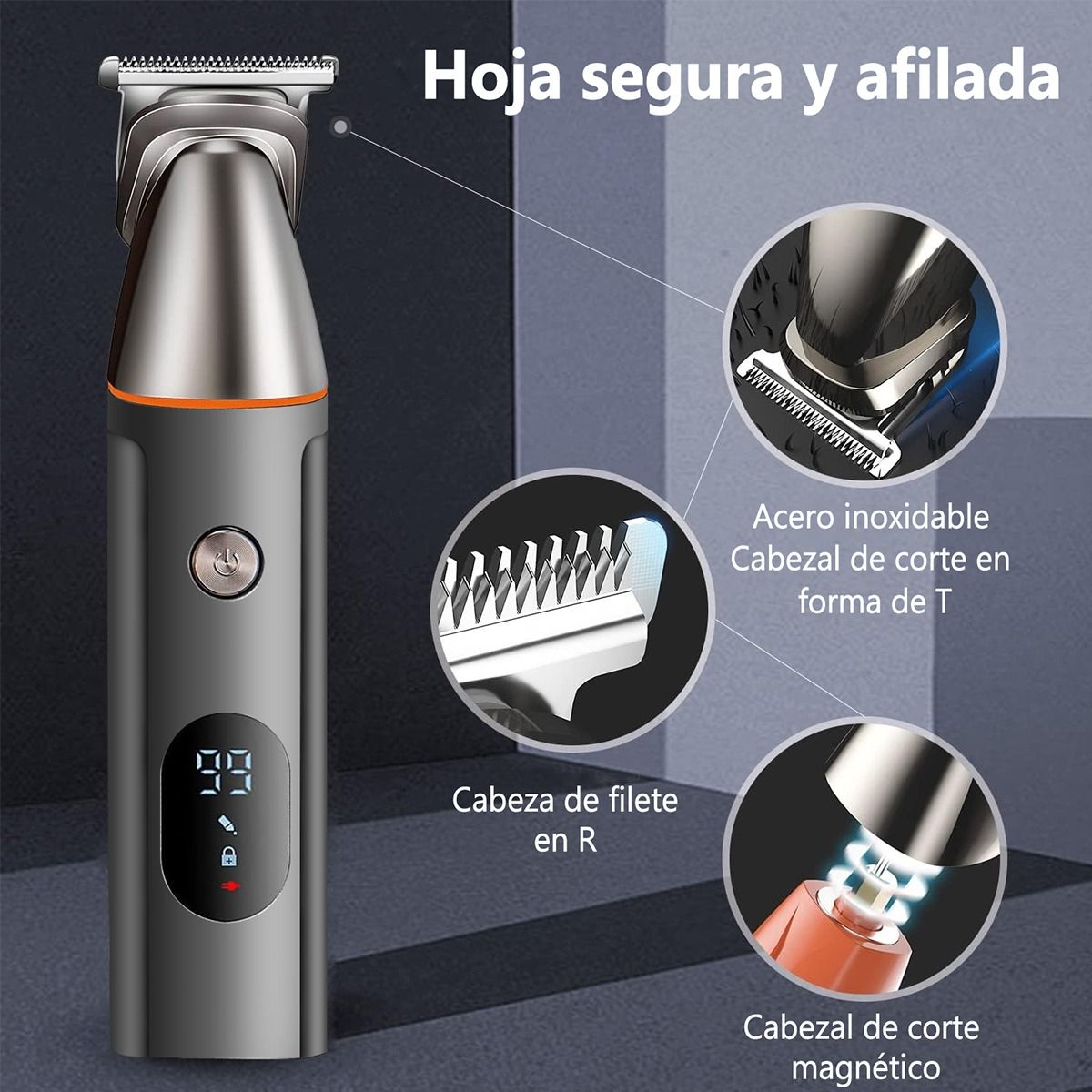 SUPERCENTER - Afeitadora Eléctrica Barber, 5 En 1 Recortadora Eléctrica Negro