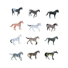 BIGBAMSPACE - Juguetes De Animales Caballos + Cercas 14 Figuras S