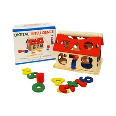 BIGBAMSPACE - Juguetes Didacticos Niños Numeros Encaje Con Casa Madera