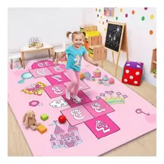 GENERICO - ALFOMBRA INFANTIL DE 120X160CM CON DISEÑO ROSA DE NUMEROS WYM