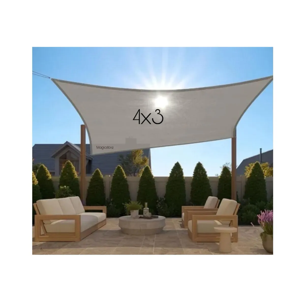 GENERICO - Toldo Vela Sombra Toldos Plegables Lona Toldo rectangular 4x3