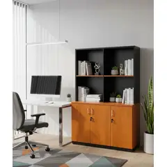 GENERICO - Estantería Librería Con 3 Puertas Y Repisas Para Oficina Peral