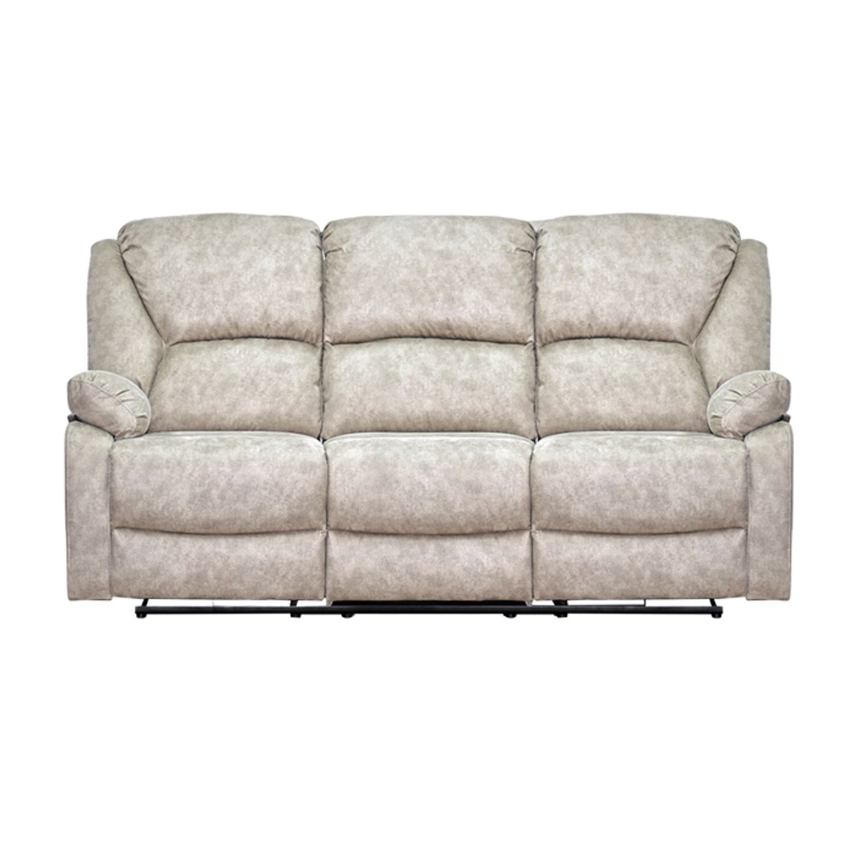 MSA MUEBLES SANTA ANA - Sofá Reclinable c/Consola 3 Cuerpos Frankfurt Light Gray