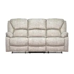 MSA MUEBLES SANTA ANA - Sofá Reclinable c/Consola 3 Cuerpos Frankfurt Light Gray