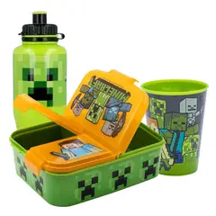 MINECRAFT - Set Botella + Vaso + Porta Sandwich
