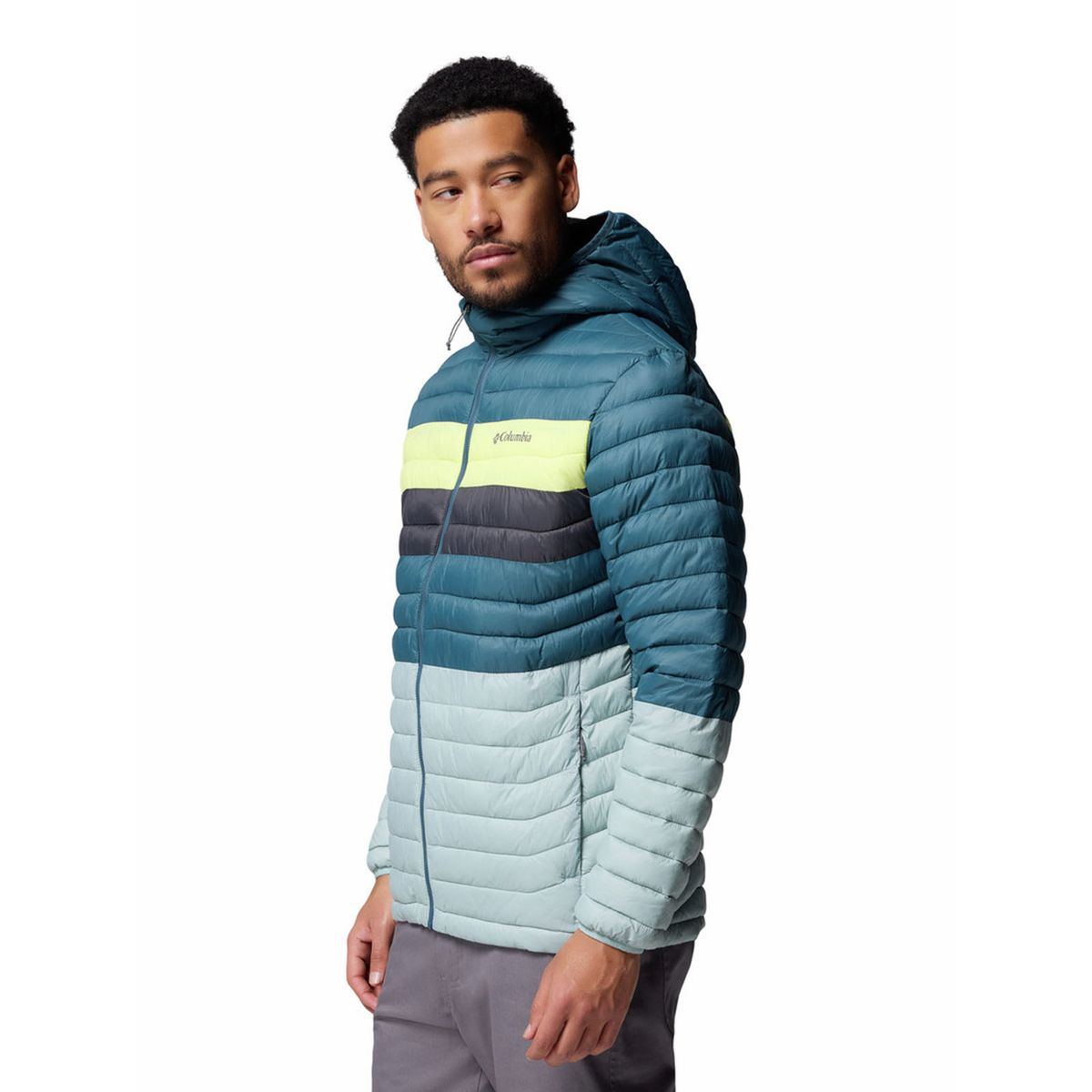 COLUMBIA - Parka Hombre Powder Pass Hooded Celeste COLUMBIA
