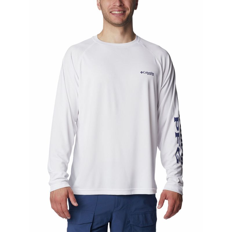 COLUMBIA - Polera M/L Hombre Terminal Tackle Blanco COLUMBIA