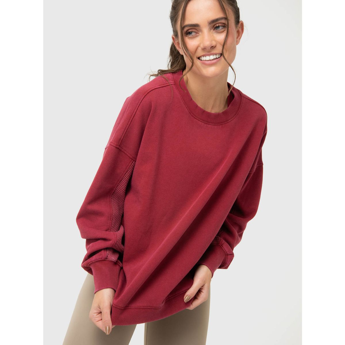 BSOUL - Polerón Mujer Oversize Crew II Burdeo BSOUL