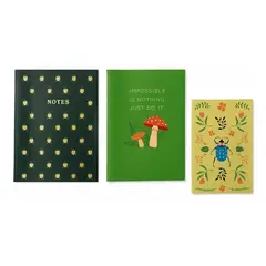 NECTAR - Set 3 Libretas Planner Park Negra Verde y Beige