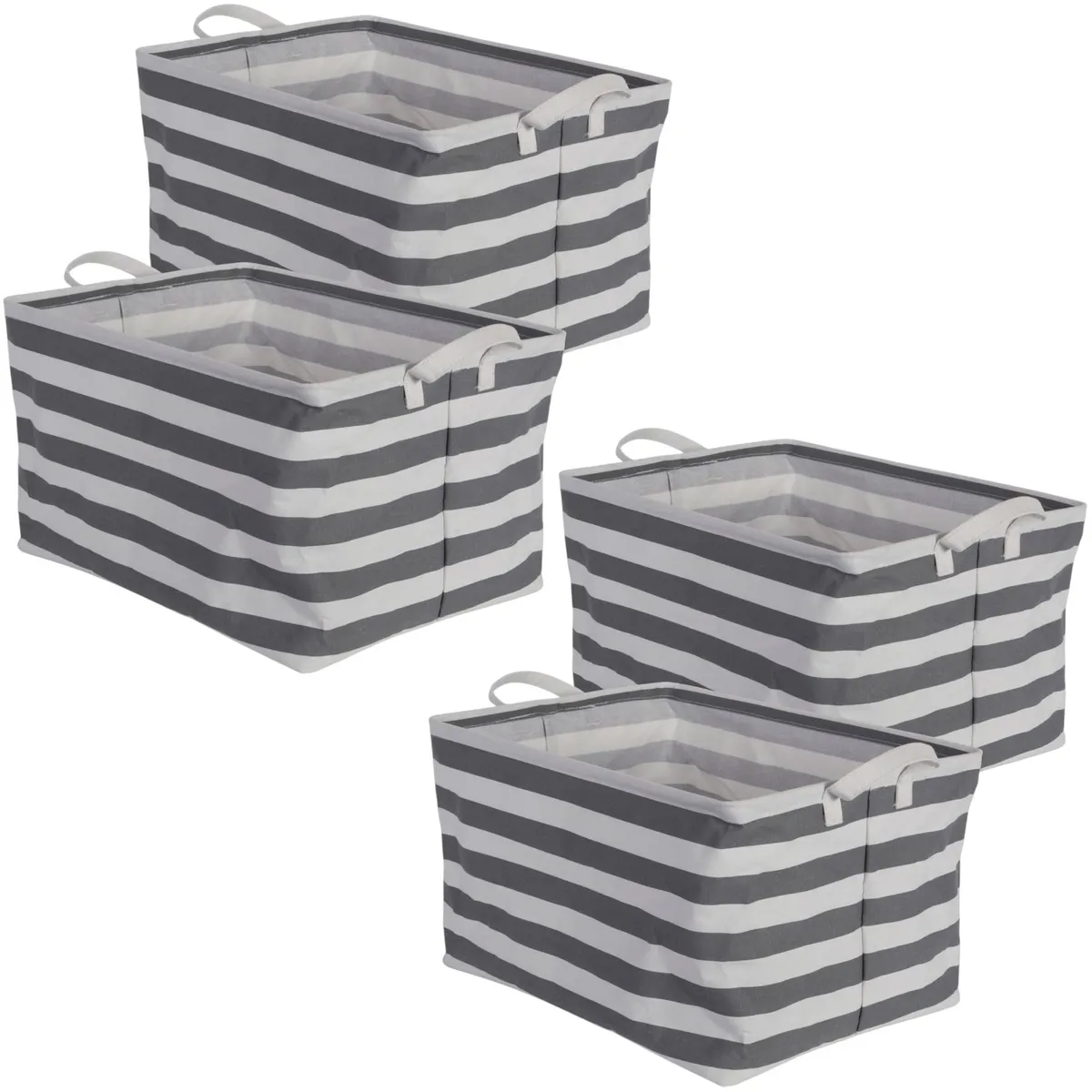 GENERICO - 4 X Cajas Almacenamiento Bolsa Con Asas Para Ropa Juguetes Libros