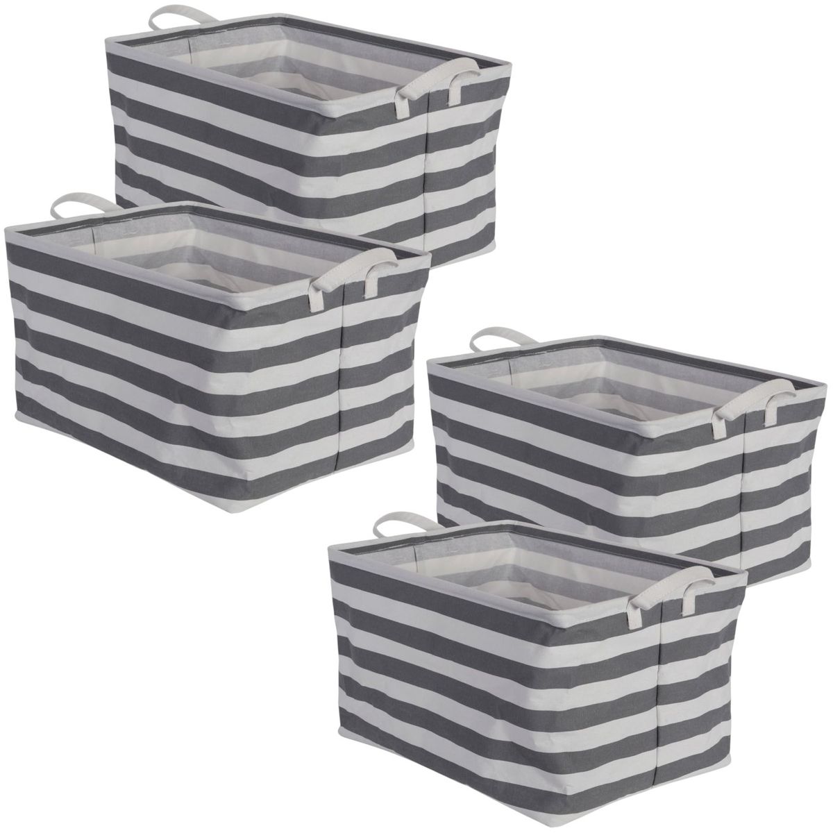 GENERICO - 4 X Cajas Almacenamiento Bolsa Con Asas Para Ropa Juguetes Libros