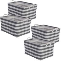 4 X Cajas Almacenamiento Bolsa Con Asas Para Ropa Juguetes Libros