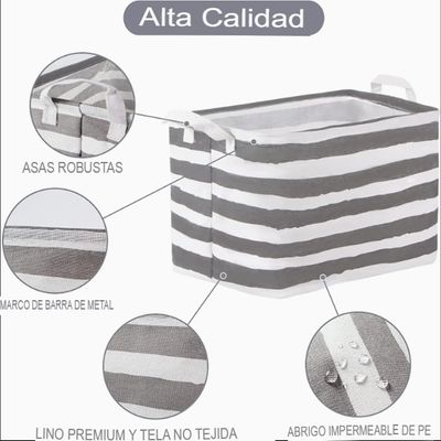 Imagen 2 del producto 4 X Cajas Almacenamiento Bolsa Con Asas Para Ropa Juguetes Libros