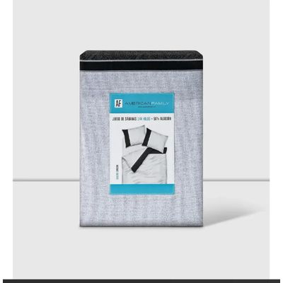 Imagen 2 del producto Juego de Sabanas 1.5 Plaza AF 144 Hilos Zircon Negro