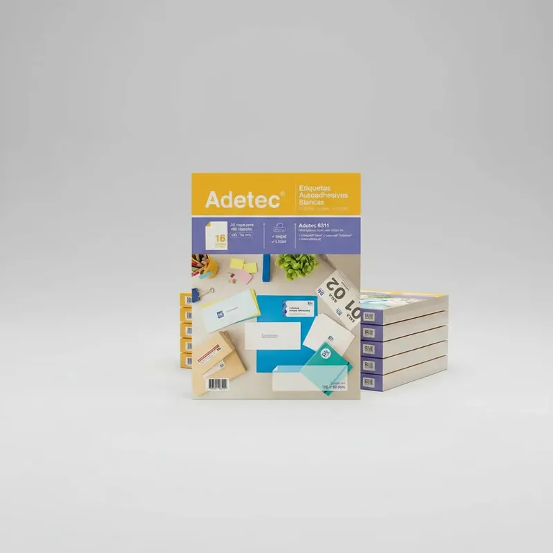 ADETEC - Papel Para Impresora 400 Etiquetas Autoadhesivas Blanca 25 h Blanco