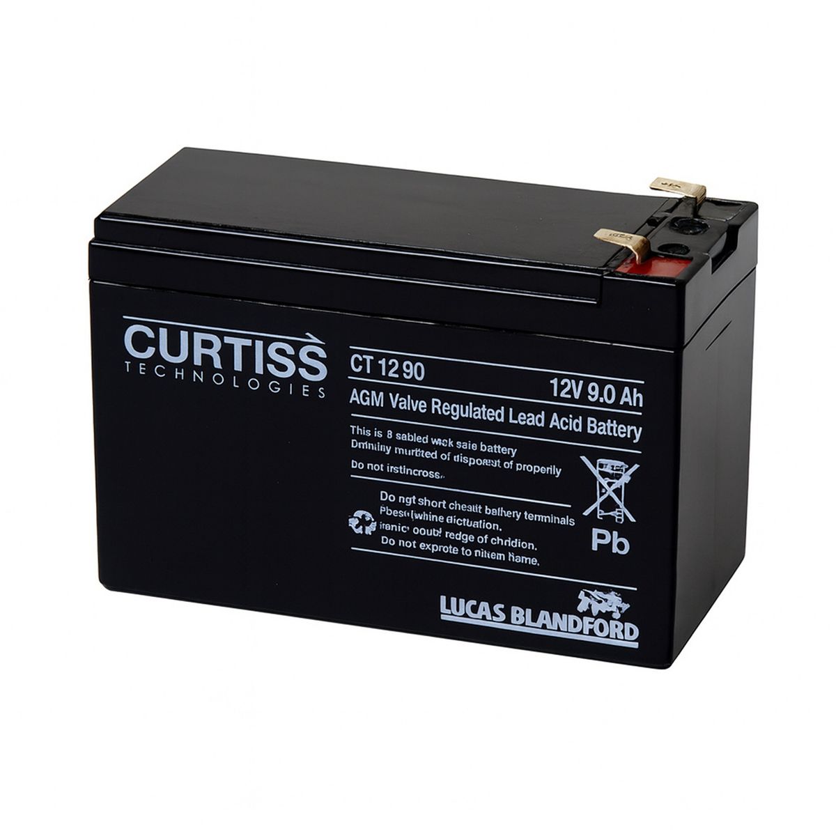 GENERICO - Batería Curtiss CT1290 12V 9A AGM ciclo profundo