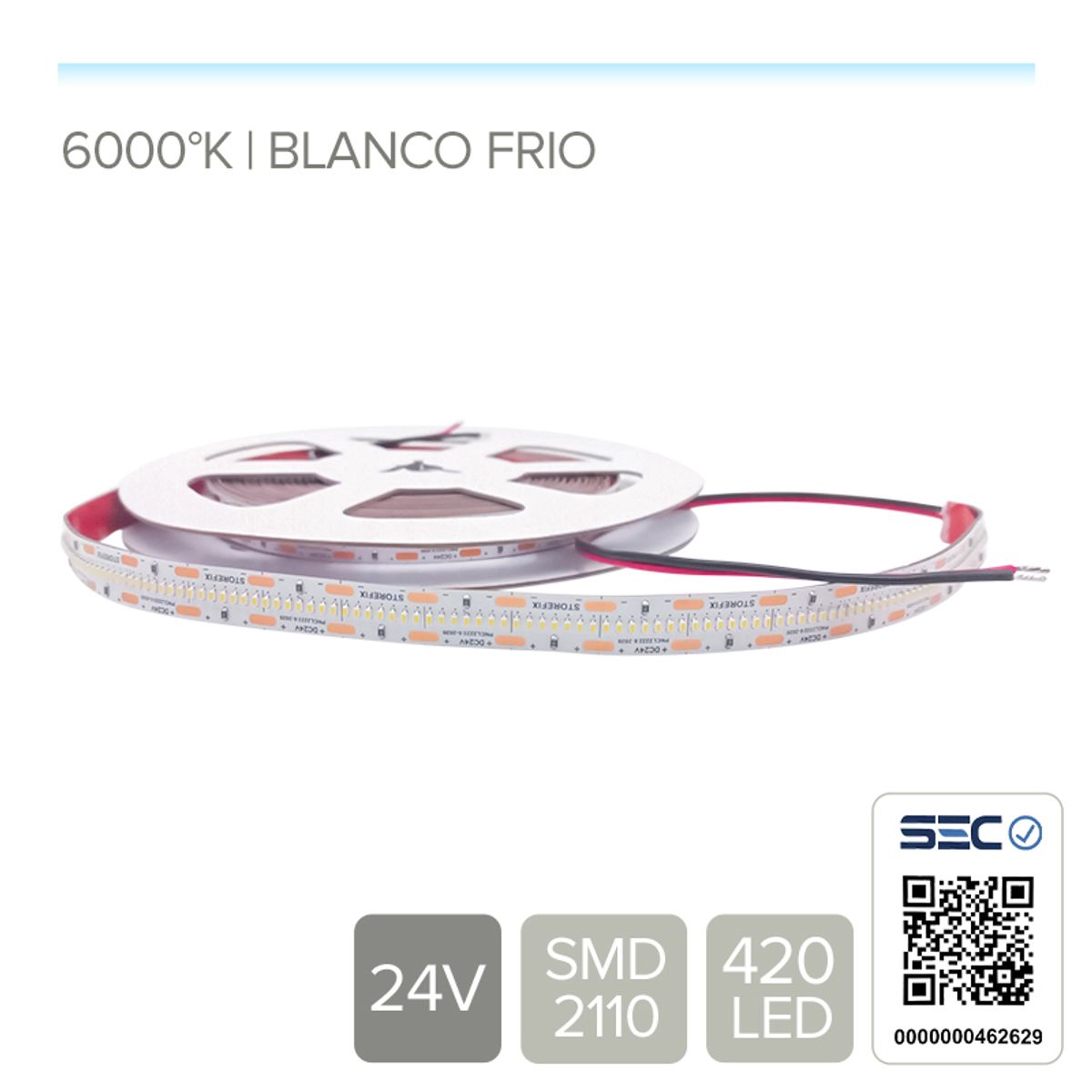 STOREFIX - CINTA LED 22W 24V 420L FRIO ALTO BRILLO (Rollo 5 mts)