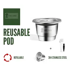 GENERICO - Cápsulas Reutilizables Acero Para Nespresso Original Pacard