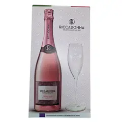 RICCADONNA - Espumante Italiano Moscato Rose + Copa 750cc