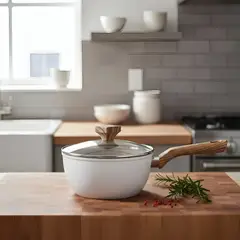 GENERICO - Olla 20 cm revestimiento ceramico antiadherente 2,1 Litros apto induccion cacerola Malibú