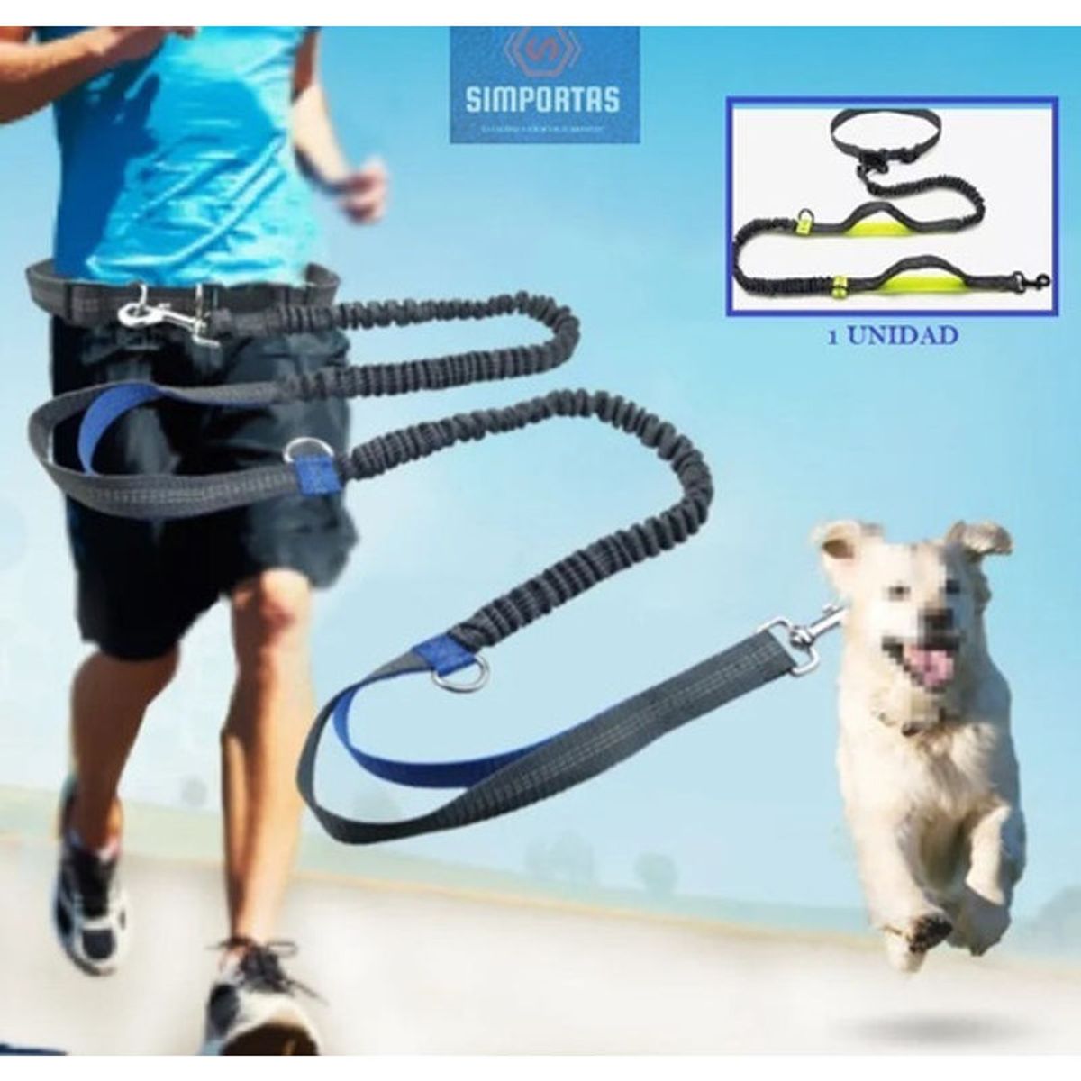 GENERICO - Cinturón Resistente para Correr con Perro Doble Gancho