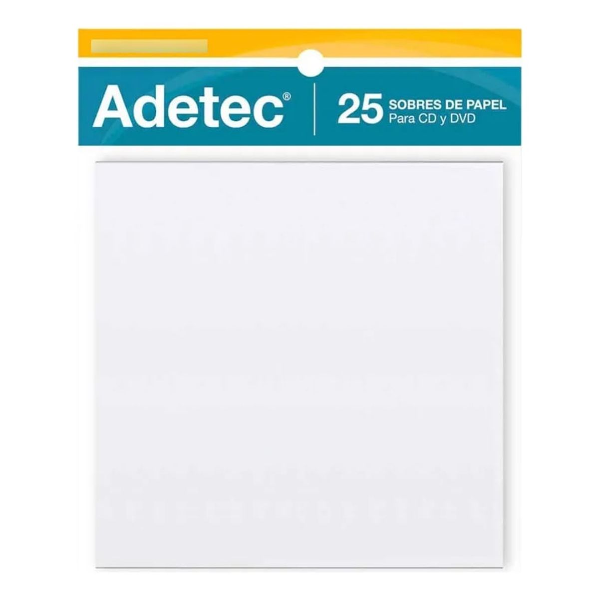 ADETEC - Sobre De Papel Para DVD-CD Pack 25 Sobres De Papel S/ventana