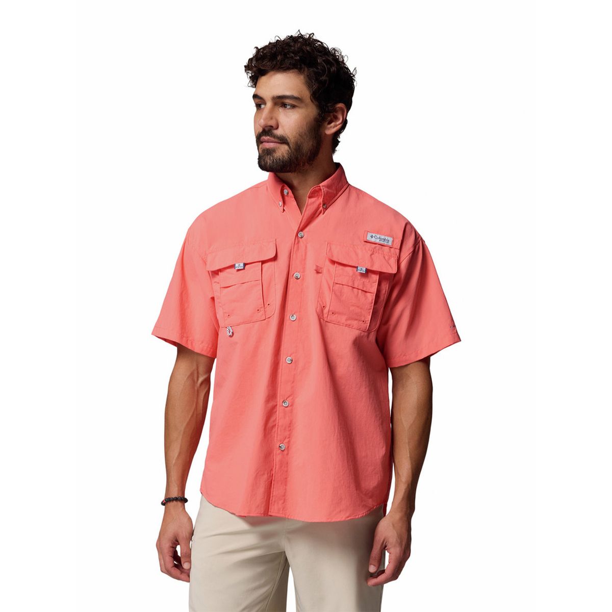COLUMBIA - Camisa Manga Corta Hombre Bahama II Naranjo COLUMBIA