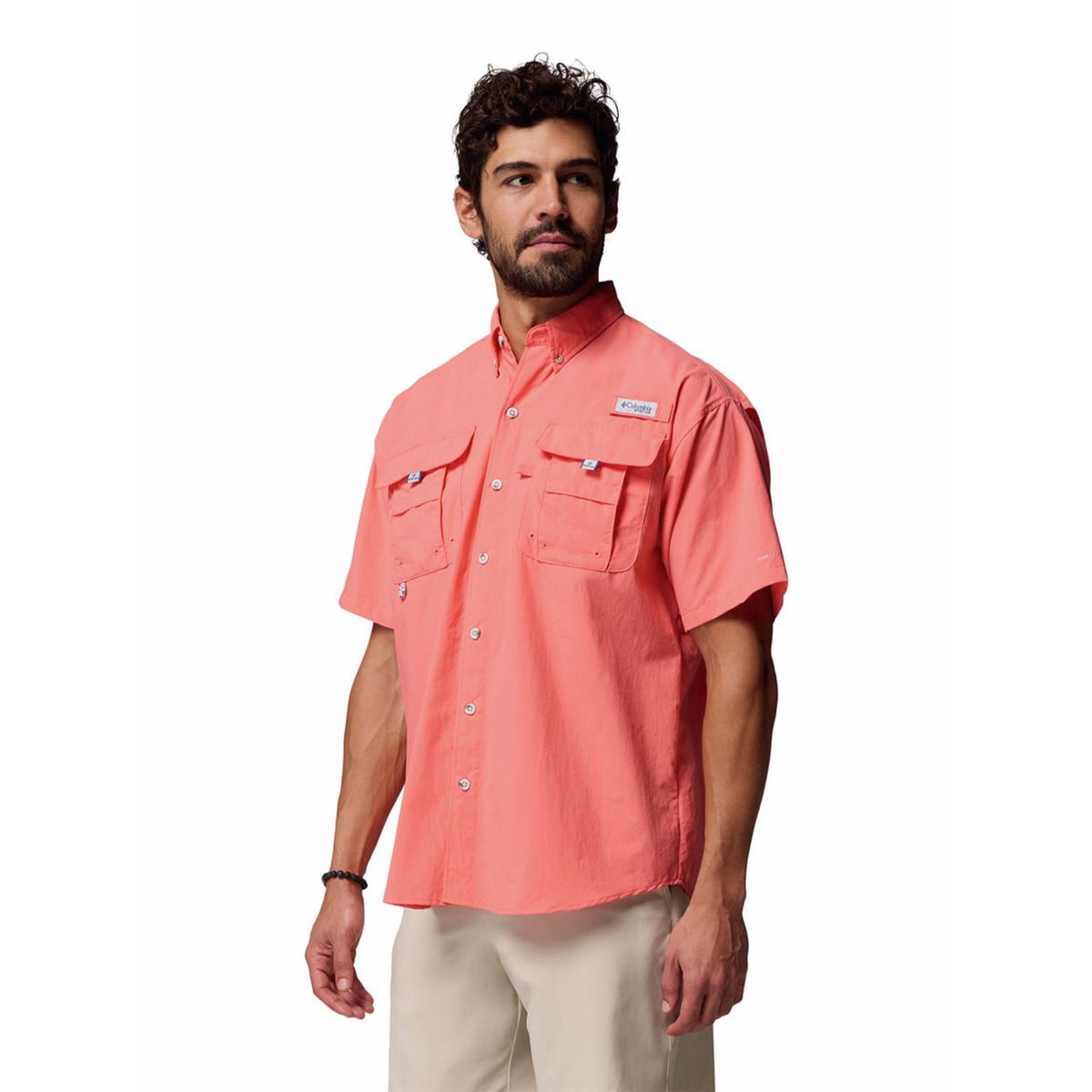 COLUMBIA - Camisa Manga Corta Hombre Bahama II Naranjo COLUMBIA