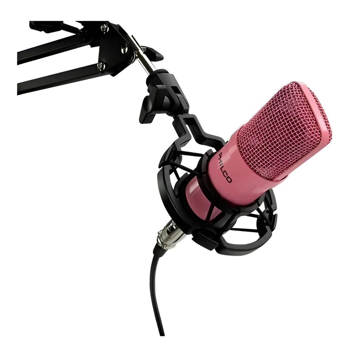 PHILCO - Kit Studio Micrófono Con Soporte Stand Philco Rosa KIT69