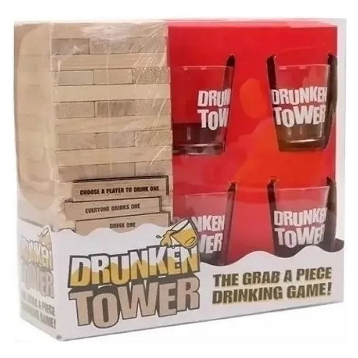 GENERICO - Juego De Mesa Tragos Shots En Ingles Drunken + 4 Vasos