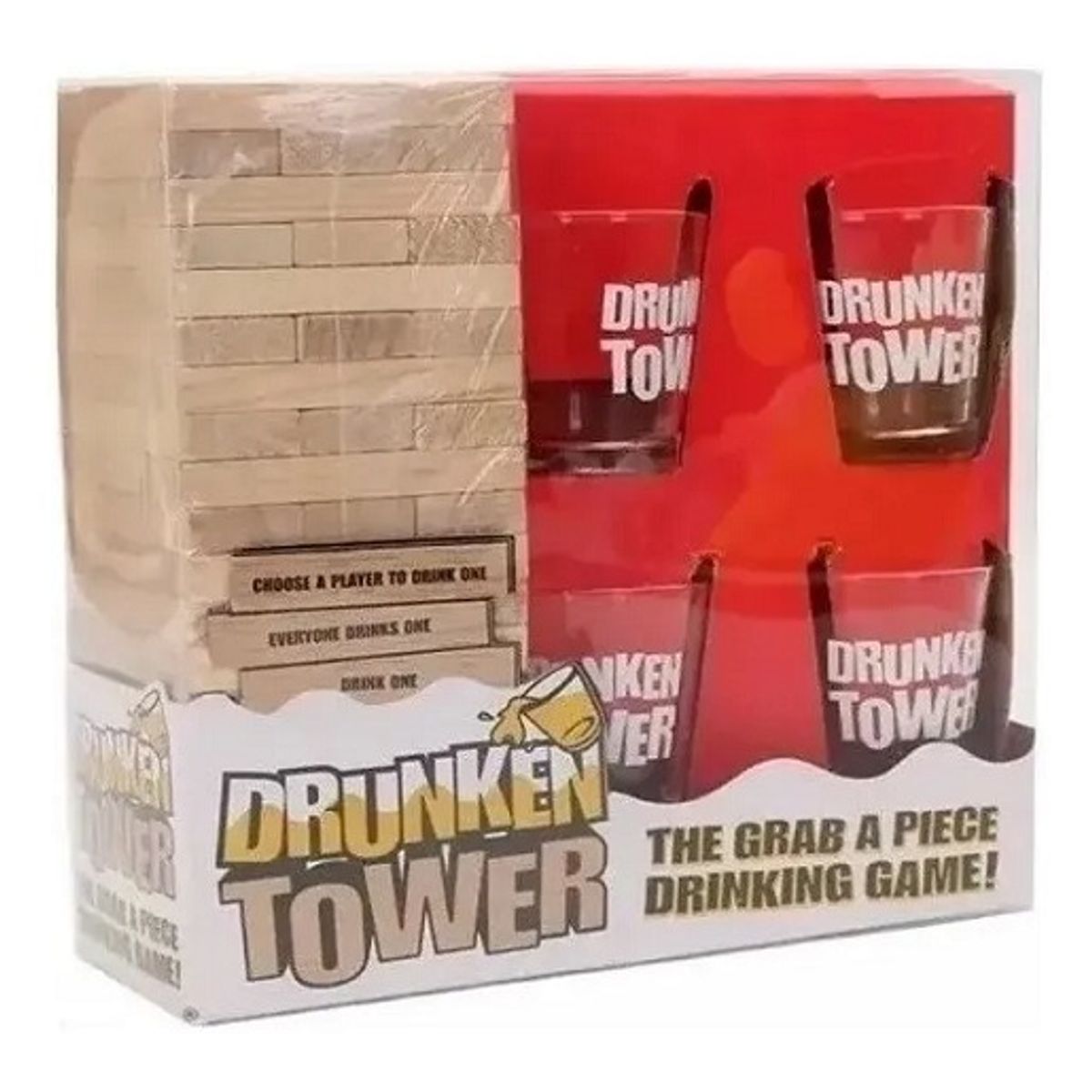 GENERICO - Juego De Mesa Tragos Shots En Ingles Drunken + 4 Vasos