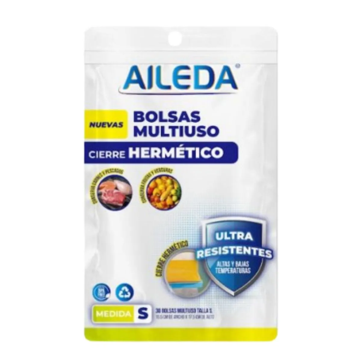AILEDA - Bolsas Cierre Hermetico Aileda Multiuso Talla S 155cm x 175cm Pack 30U