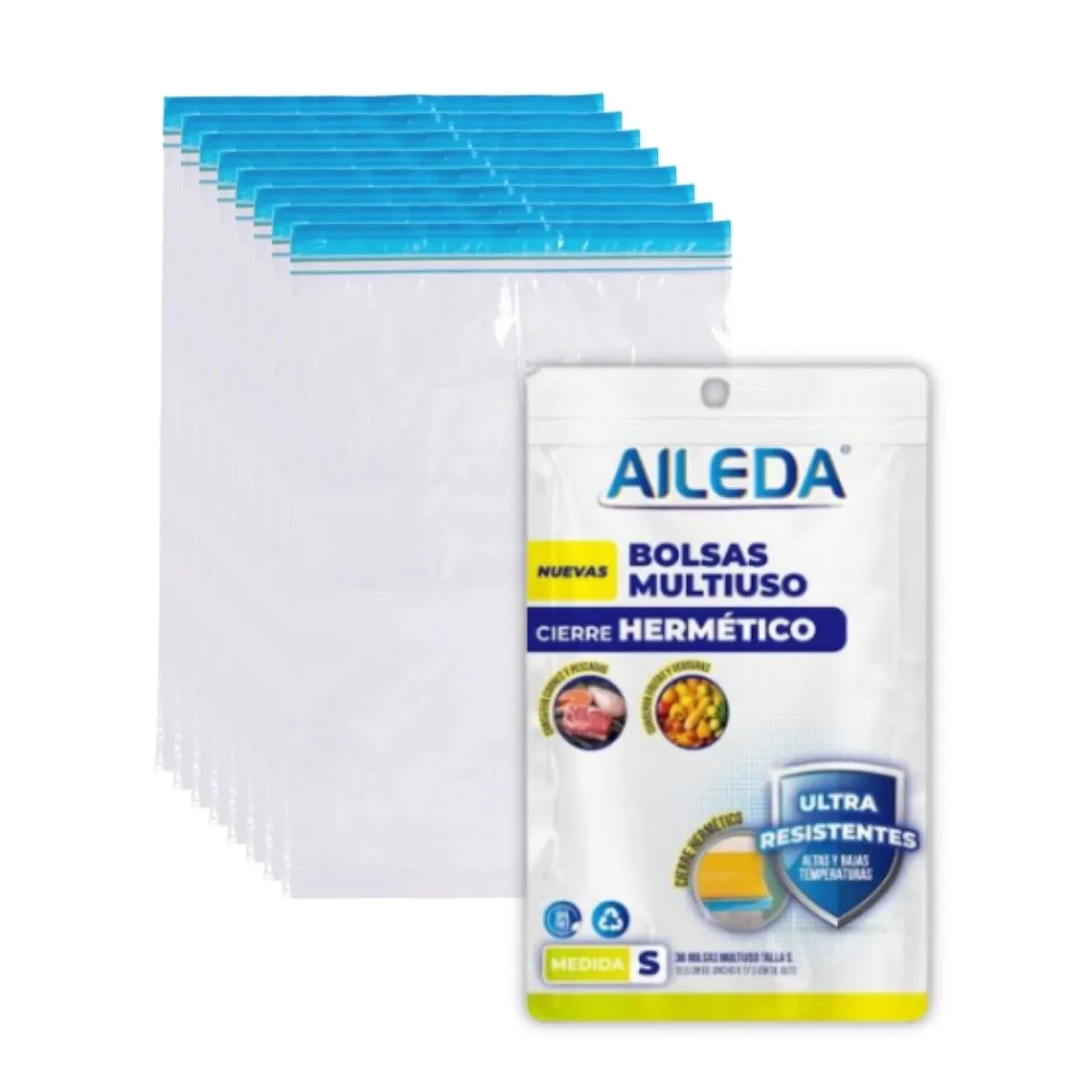 AILEDA - Bolsas Cierre Hermetico Aileda Multiuso Talla S 155cm x 175cm Pack 30U
